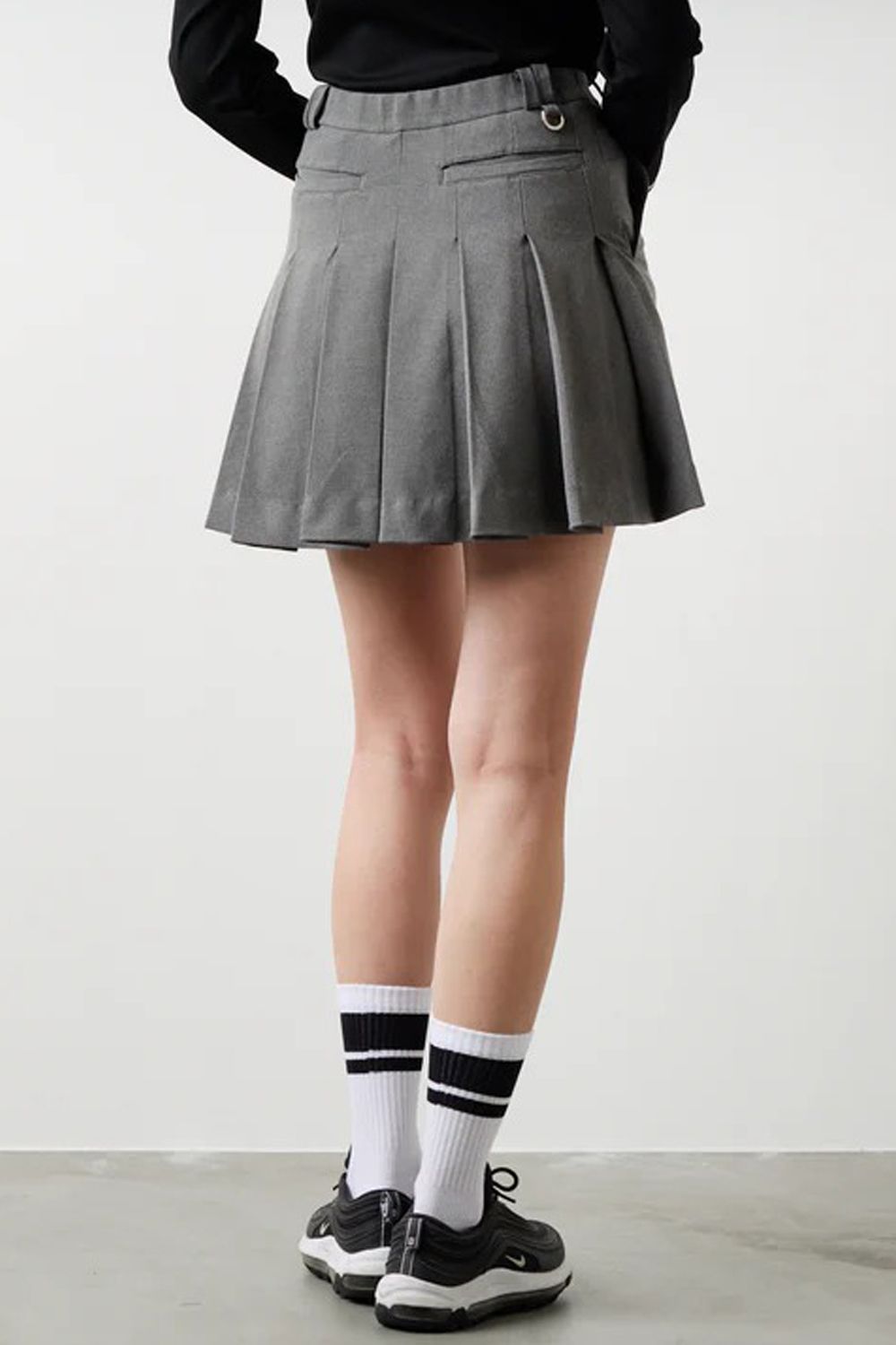 【25AW】【レディース】 BACK SIDE PLEATS SKIRT / バック サイド プリーツスカート (グレー)