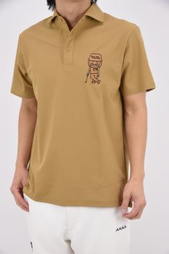 【26SS】 BLISTER KNIT JACQUARD POLO SHIRT / ブリスターニット ジェントル刺繍ワッペン ポロシャツ (ベージュ)