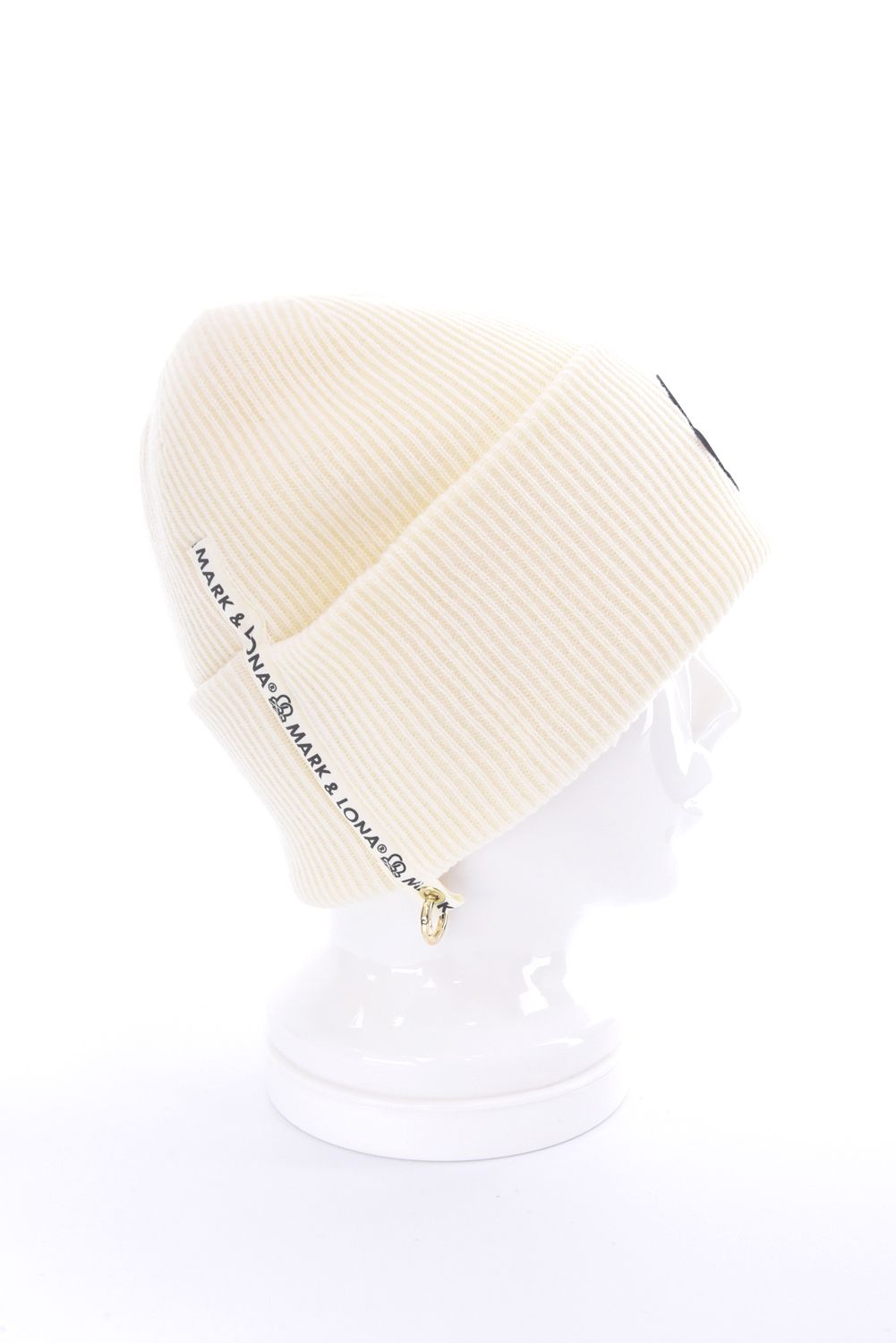 EVER WHOLE GARMENT MERINO BEANIE / ブランクスカルワッペン カラビナ付き ワッチキャップ (アイボリー)