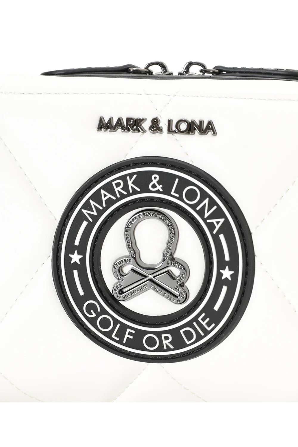 ETERNAL QUILTED 2-WAY BELT BAG / シンセティックレザー サークルスカル キルティング 2WAYウエストポーチ (ホワイト)