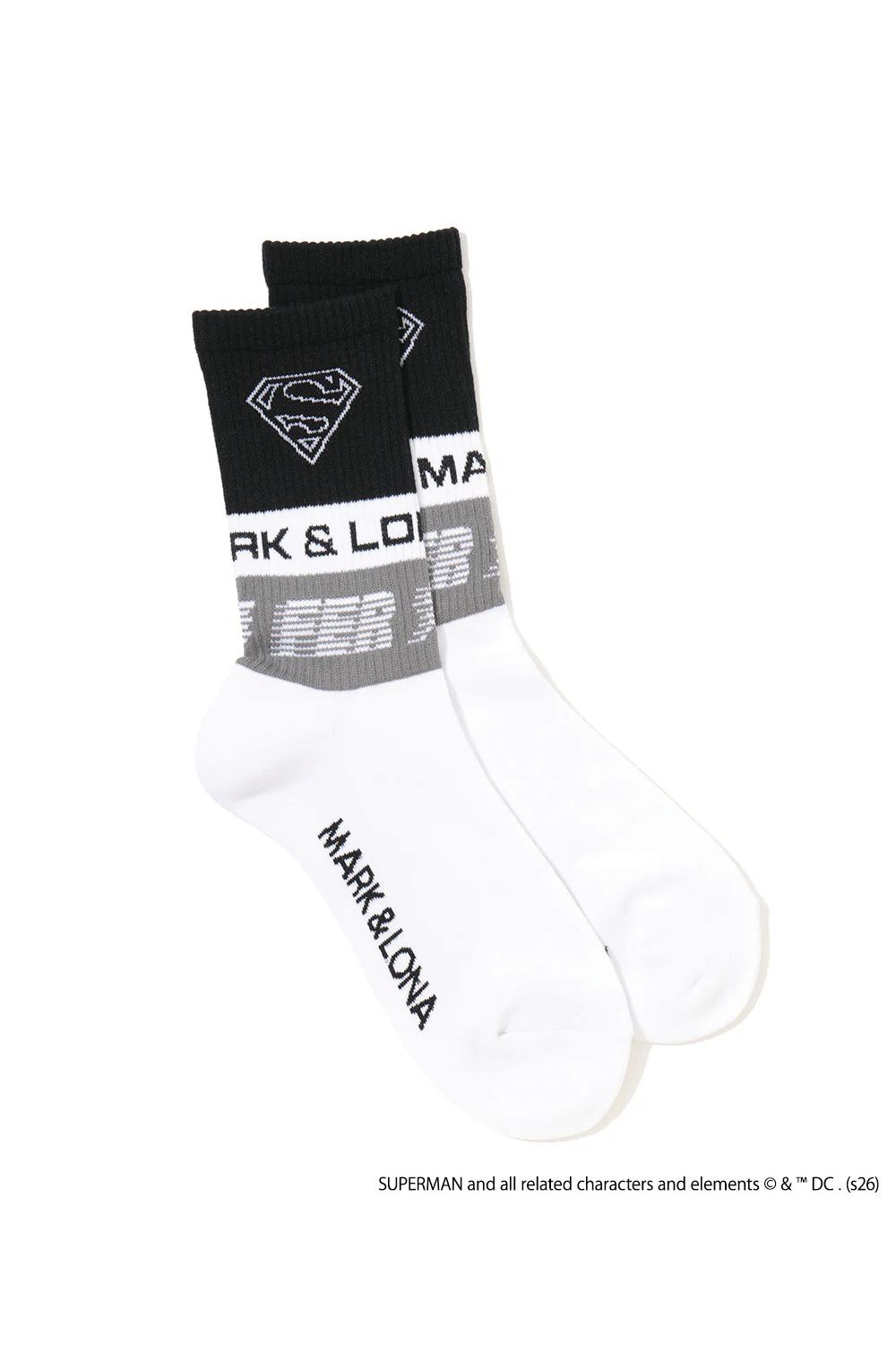 【26SS】【FER COLLECTION】 SUPER JACQUARD SOCKS / Supermanコラボレーション ミドル丈ソックス (ホワイト)