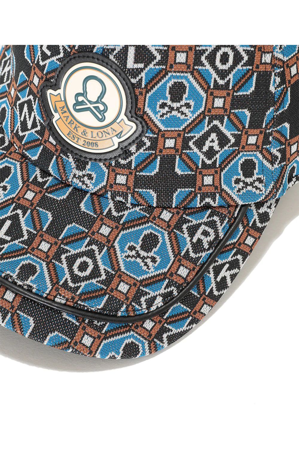 ROSETTE JACQUARD JERSEY CAP / ジオメトリックパターン ベースボールキャップ (ブルー)