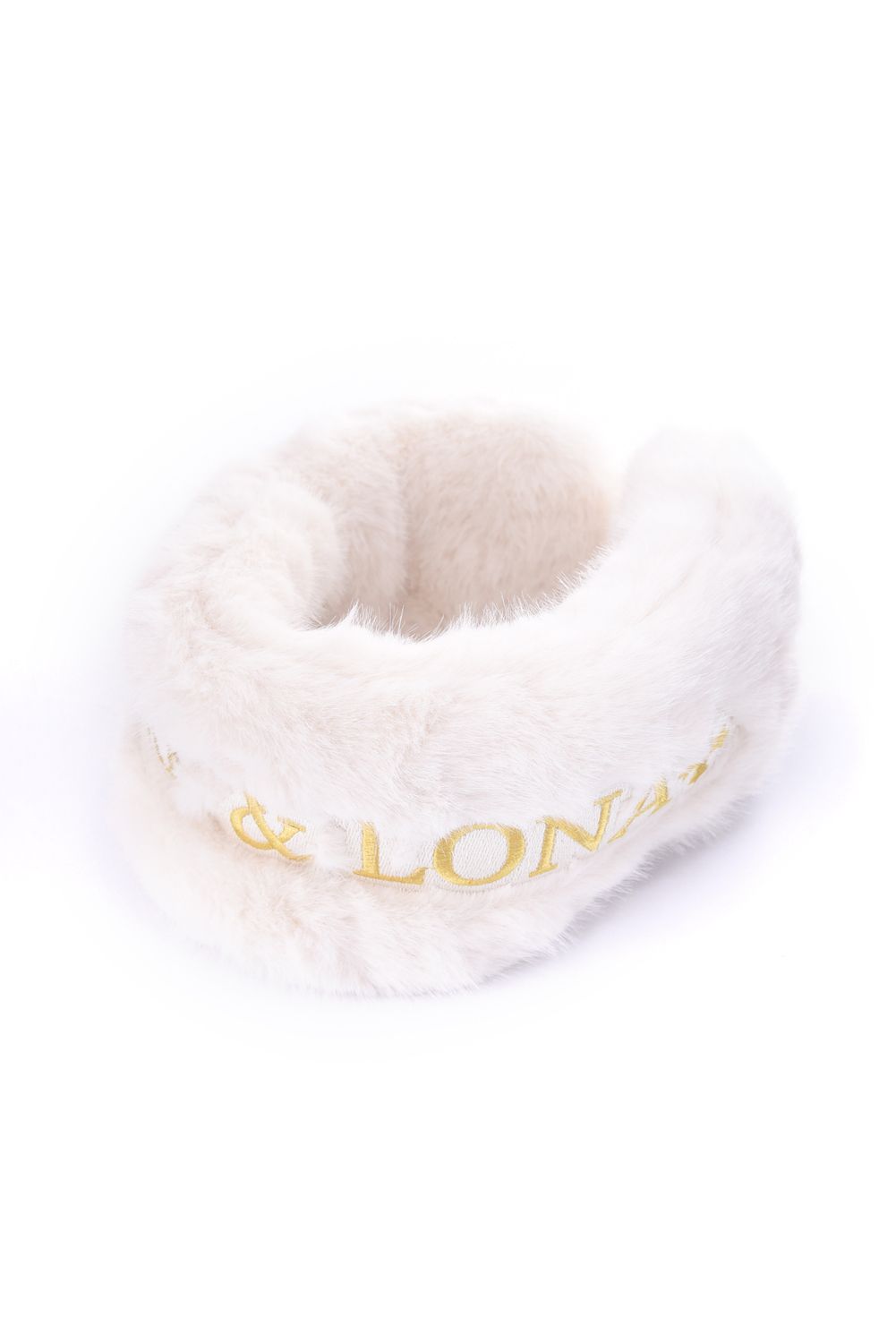 SVASTIKA FUR EARMUFFS / フェイクファー サークルスカル 2WAYイヤーマフ (ホワイト)