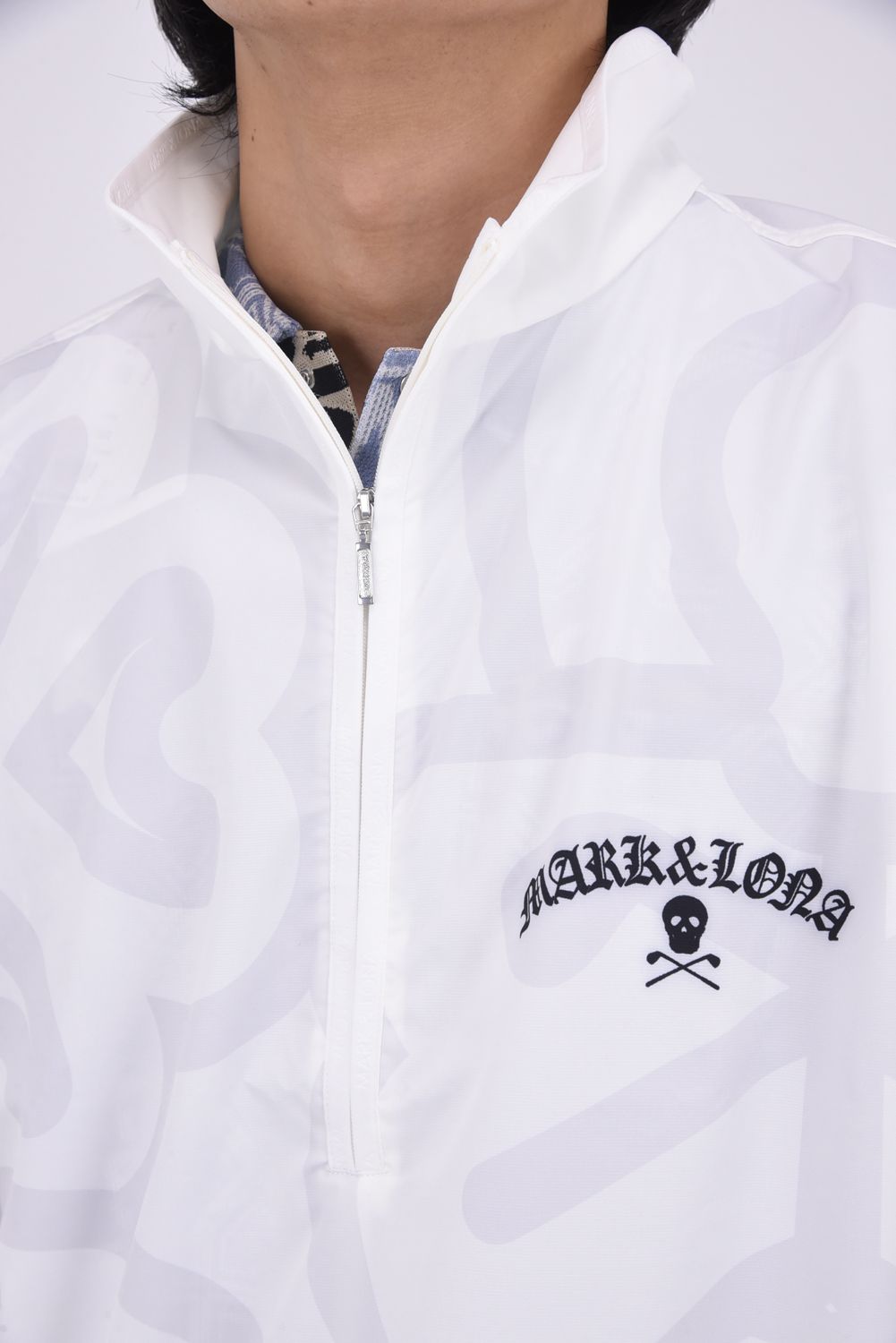 【26SS】 IMPERIAL VENT TECH JACKET / ジオメトリックパターン ショートスリーブ スタンドカラージャケット (ホワイト)