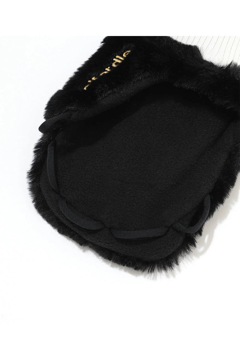 SYNK COZY HAND WARMERS / エコファー チャーム付き 手甲型グローブ (ブラック)