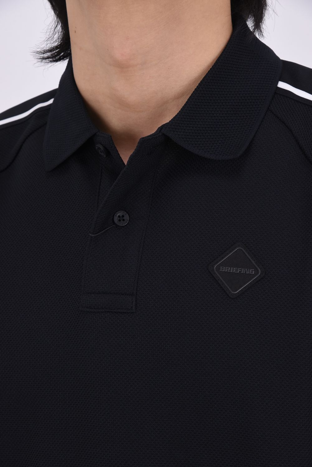 【26SS】 MEN'S LINE POLO RF / カノコ生地 ラインロゴテープ リラックスフィット ポロシャツ (ブラック)