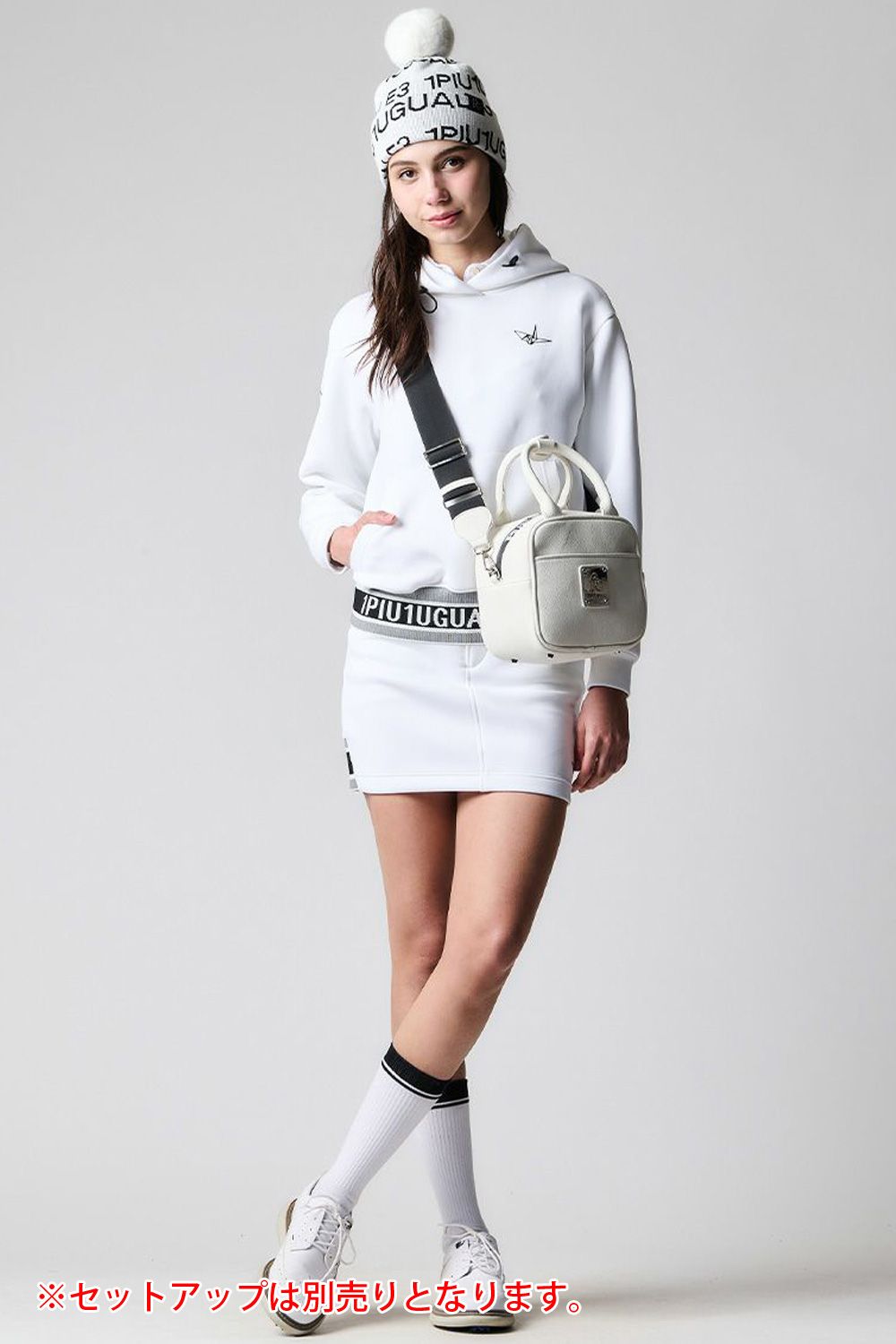 【レディース】 LOGO RIB SKIRT / ロゴ リブ スカート (ホワイト)