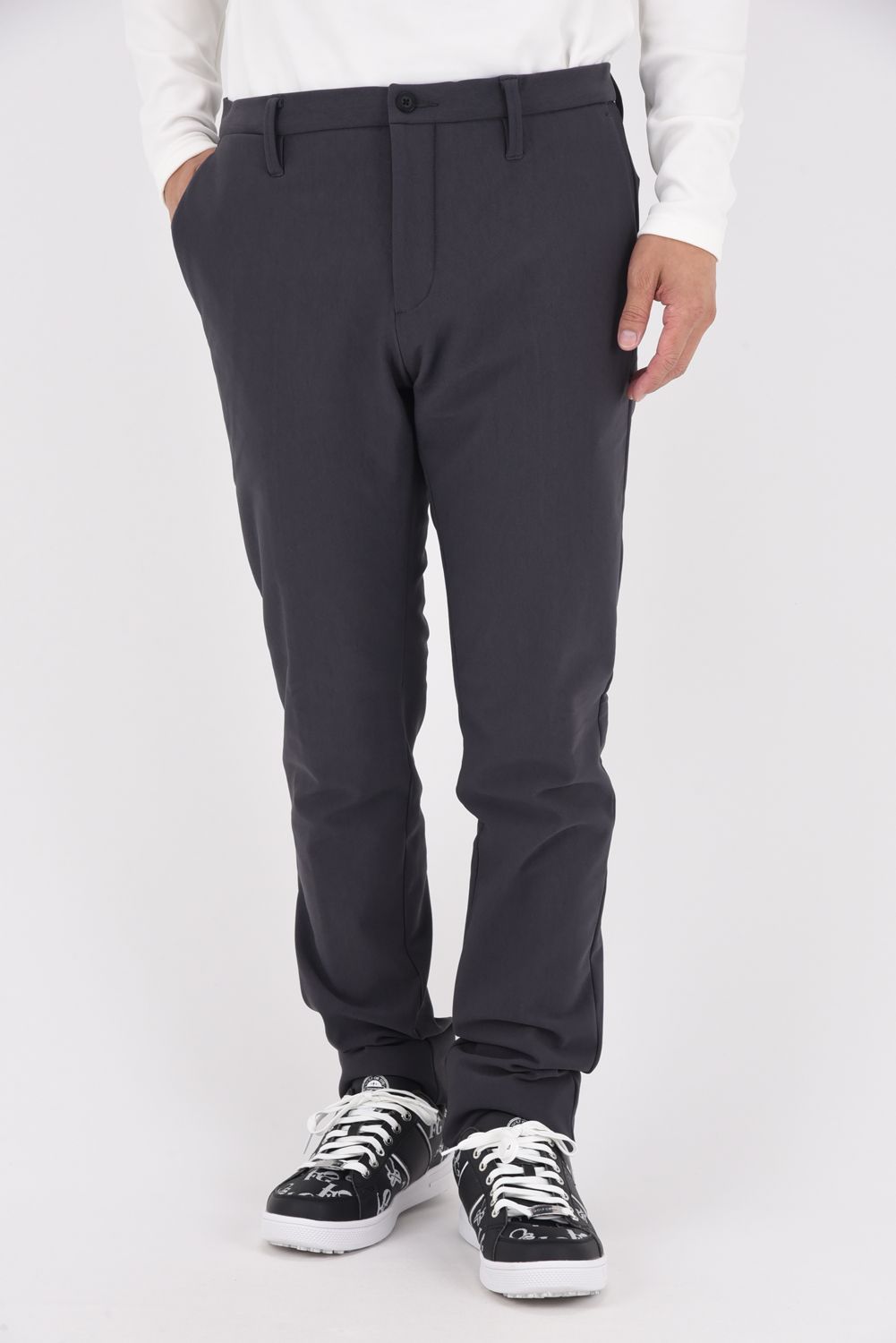 【25AW】 MEN'S WARM BASIC PANTS / ストレッチ ベーシックロングパンツ (チャコール)