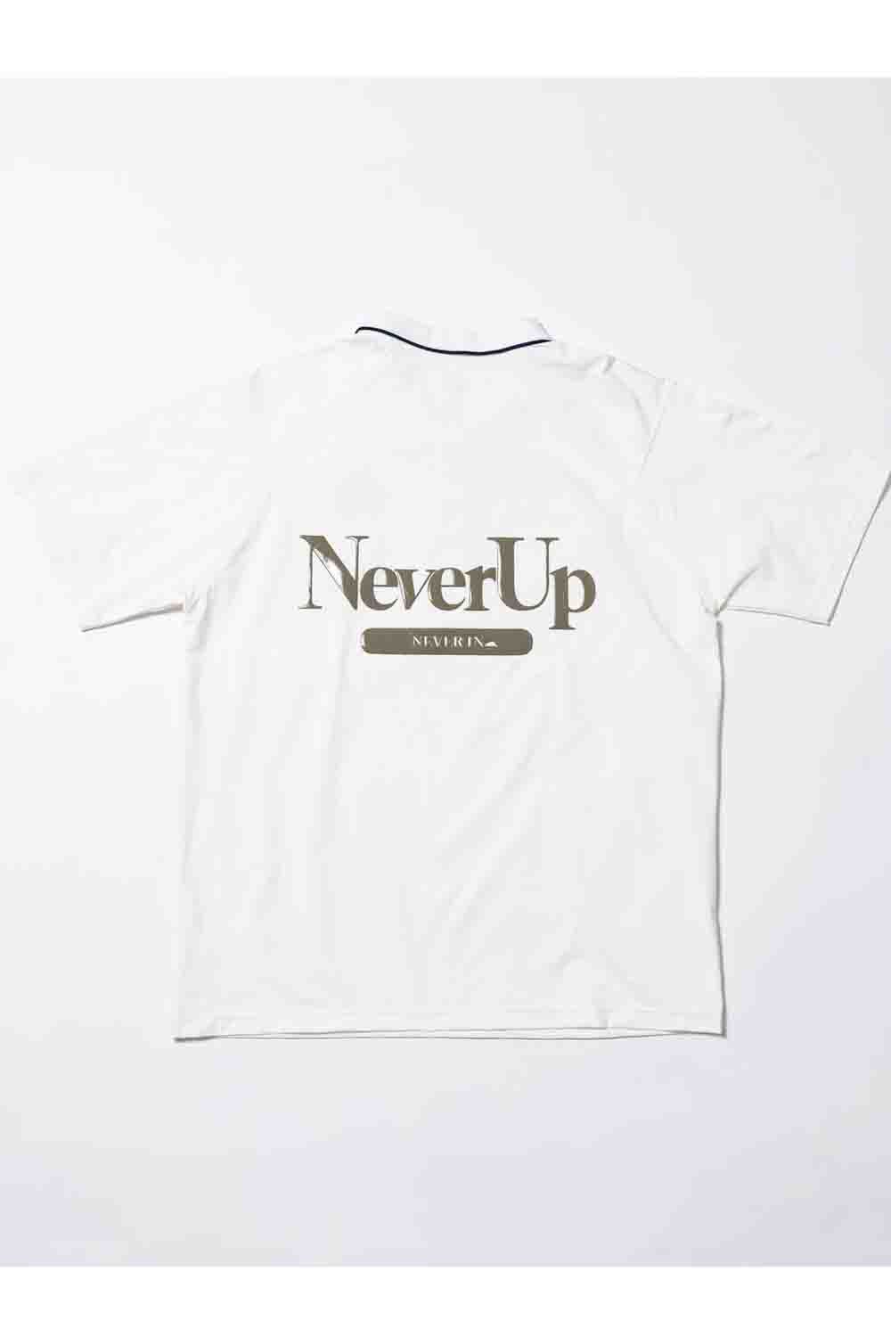 【2026SS】 Hunakai Mesh Polo S/S（NeverUp） / メッシュ素材 バックプリント ポロシャツ (ホワイト) (3月入荷予定)