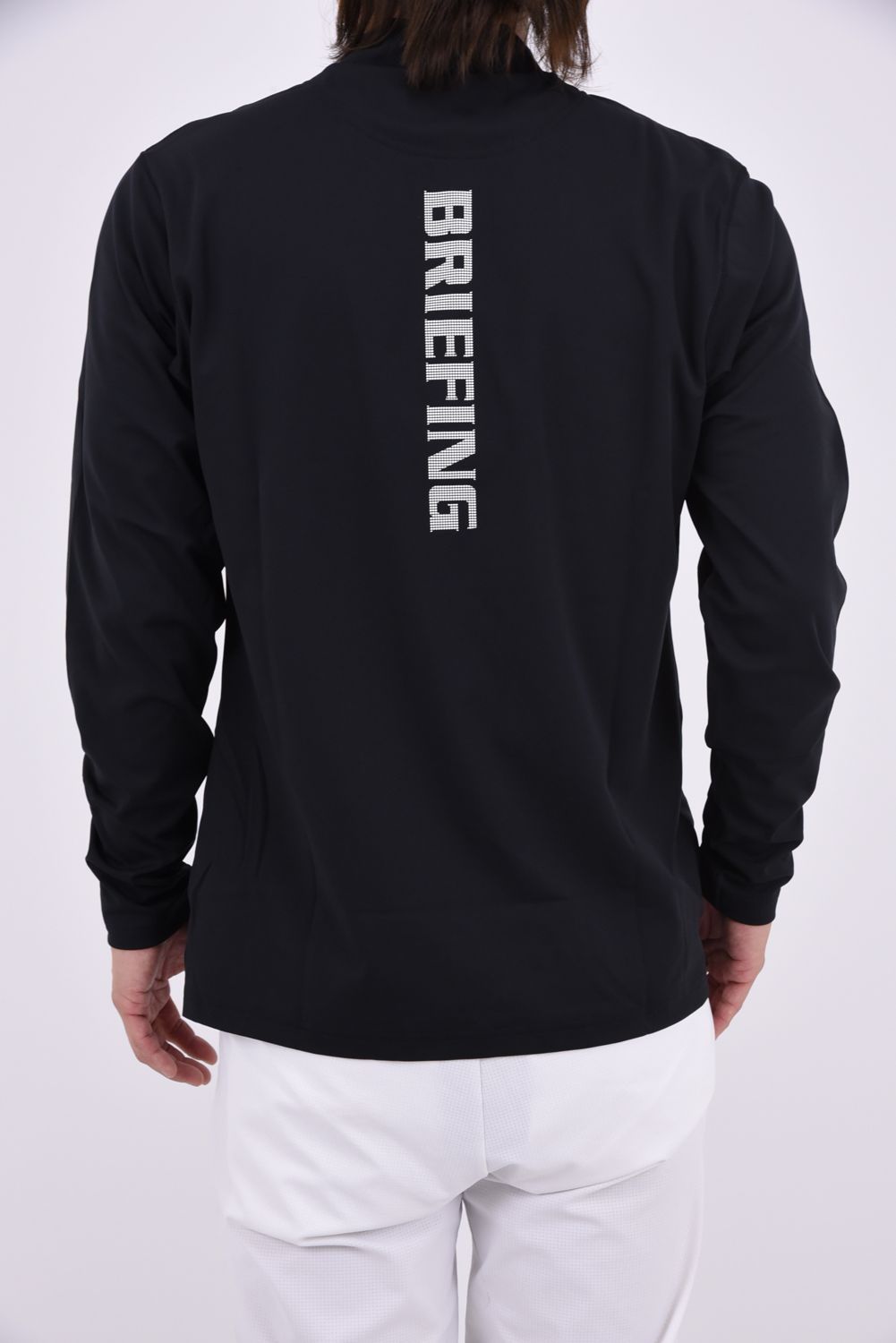 【26AW】 MEN’S TOUR LS HIGHNECK / ベーシック ブランドロゴ 長袖モックネックTシャツ (ブラック)