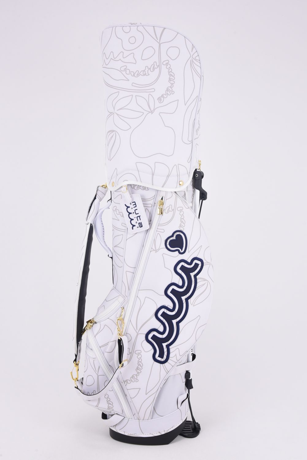 【銀行振込・代金引換不可】【返品・交換不可】 CADDY BAG & COVER / ボタニカル柄 キャディバッグ&ヘッドカバーセット (ホワイト)