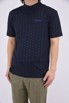 【25SS】MENS GM EMBOSS MOCK NECK / オリジナルテキスタイル モックネックTシャツ (ブラック)