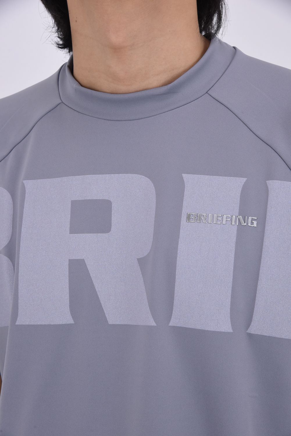 【26SS】 MEN’S BIG BEAT HIGHNECK / ビッグロゴ リラックスフィット モックネックTシャツ (グレー)