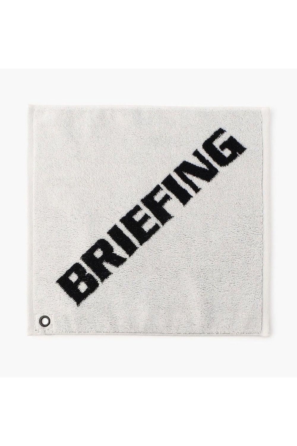 【プレゼント好適品】 LOGO WASH TOWEL BY HIPPOPOTAMUS / ブランドロゴ ループ付き スクエア型フェイスタオル (ホワイト)