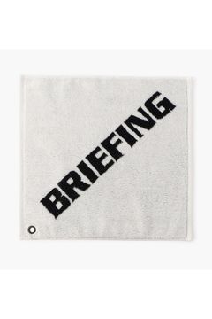 【プレゼント好適品】 LOGO WASH TOWEL BY HIPPOPOTAMUS / ブランドロゴ ループ付き スクエア型フェイスタオル (ホワイト)