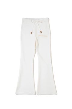 【26AW】【レディース】 ELYSIA KNIT PANTS / ブランドロゴ ニット フレアパンツ (ホワイト)