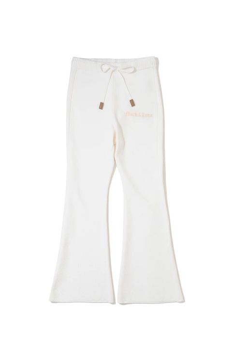 【26AW】【レディース】 ELYSIA KNIT PANTS / ブランドロゴ ニット フレアパンツ (ホワイト)