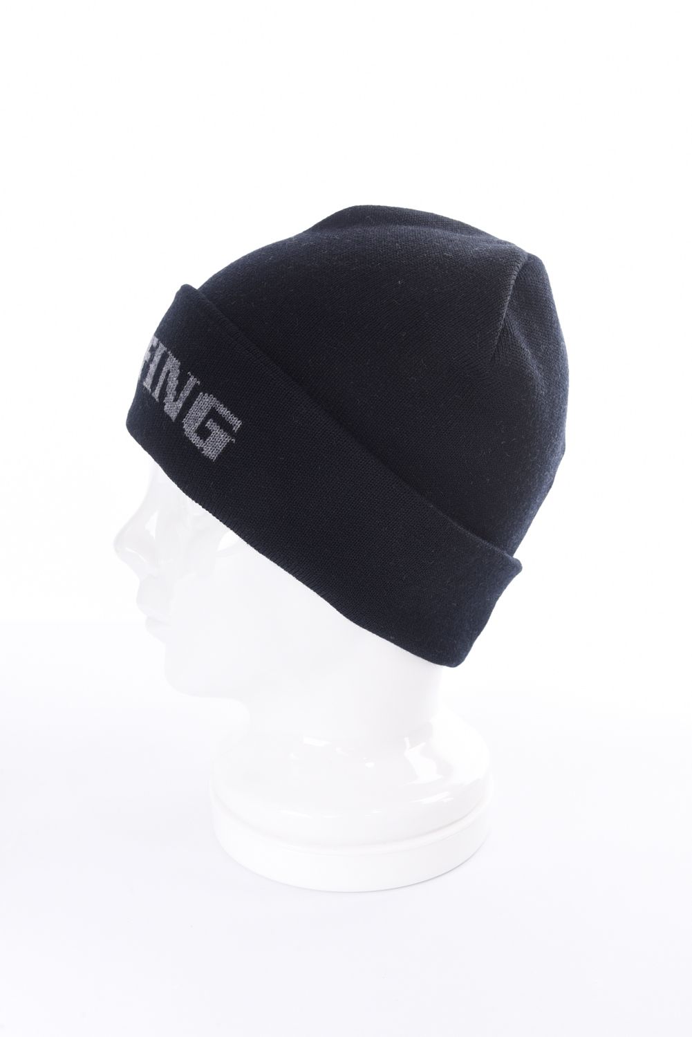 MEN’S WR WOOL KNIT JQ LOGO BEANIE / ジャガート゚ロゴ ウール ビーニー (ブラック)