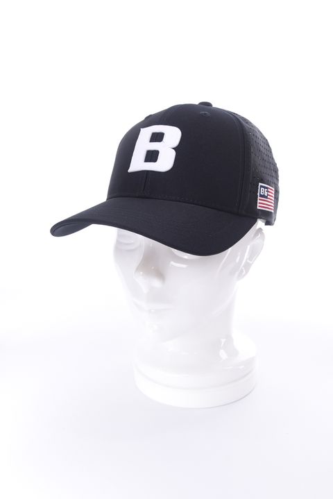 【26SS】 MEN’S PUNCHING MESH INITIAL CAP / イニシャルワッペン パンチングメッシュキャップ (ブラック)