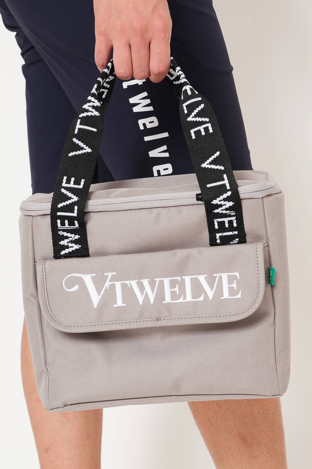 【26SS】 DOUBLE LOGO COOL BAG / ブランドロゴ刺繍 ボックス型クーラーバッグ (グレー)