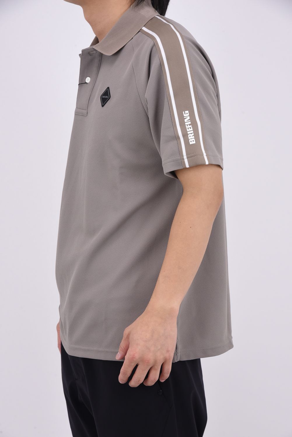 【26SS】 MEN'S LINE POLO RF / カノコ生地 ラインロゴテープ リラックスフィット ポロシャツ (ライトブラウン)