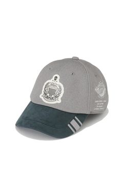 【26AW】 TRIUMPH SUEDE COMBO CAP / チャンピオンシップエンブレム バイカラー異素材 キャップ (シルバーグレー)