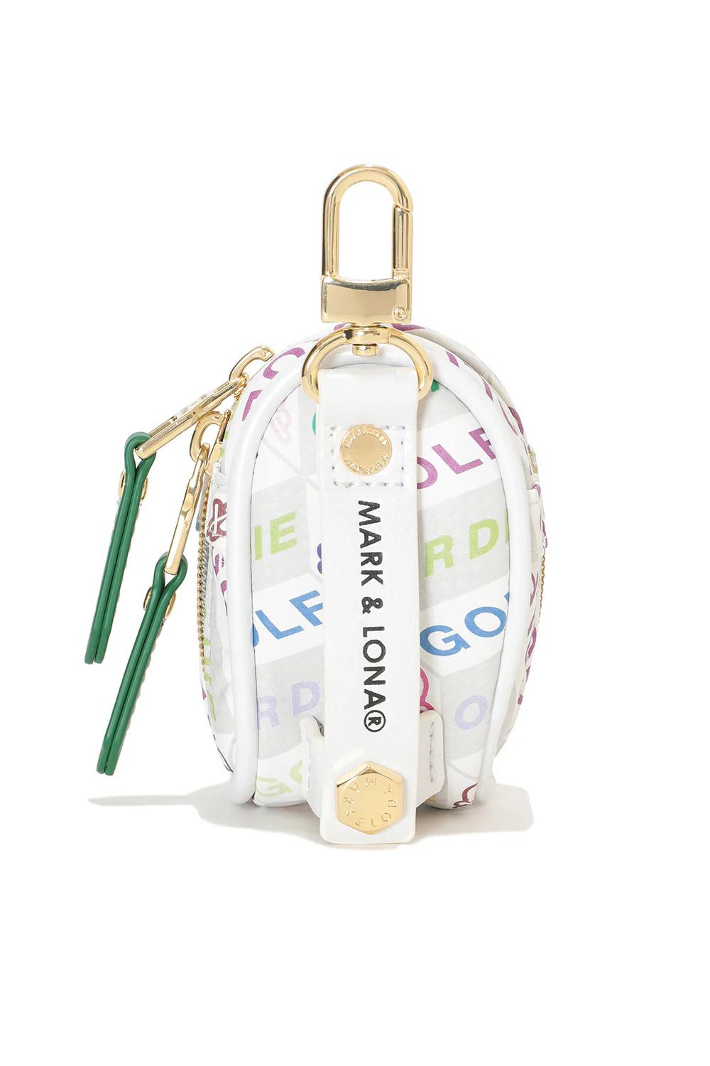 DÉPÊCHE BALL CASE / シンセティックレザー ジオメトリックパターン ボールポーチ (ホワイト)