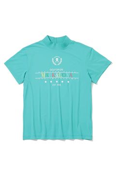 【26SS】【レディース】 MIRAGE CRYSTAL MOCK TEE / カラフルロゴプリント スワロフスキー モックネックTシャツ (ミント)