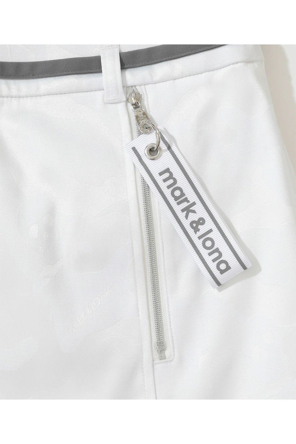 【2025AW】【レディース】 GAUGE STRETCH JACQUARD SKIRTS / オリジナルカモジャカード トラペーズスカート (インナーパンツ付き) (ホワイト)