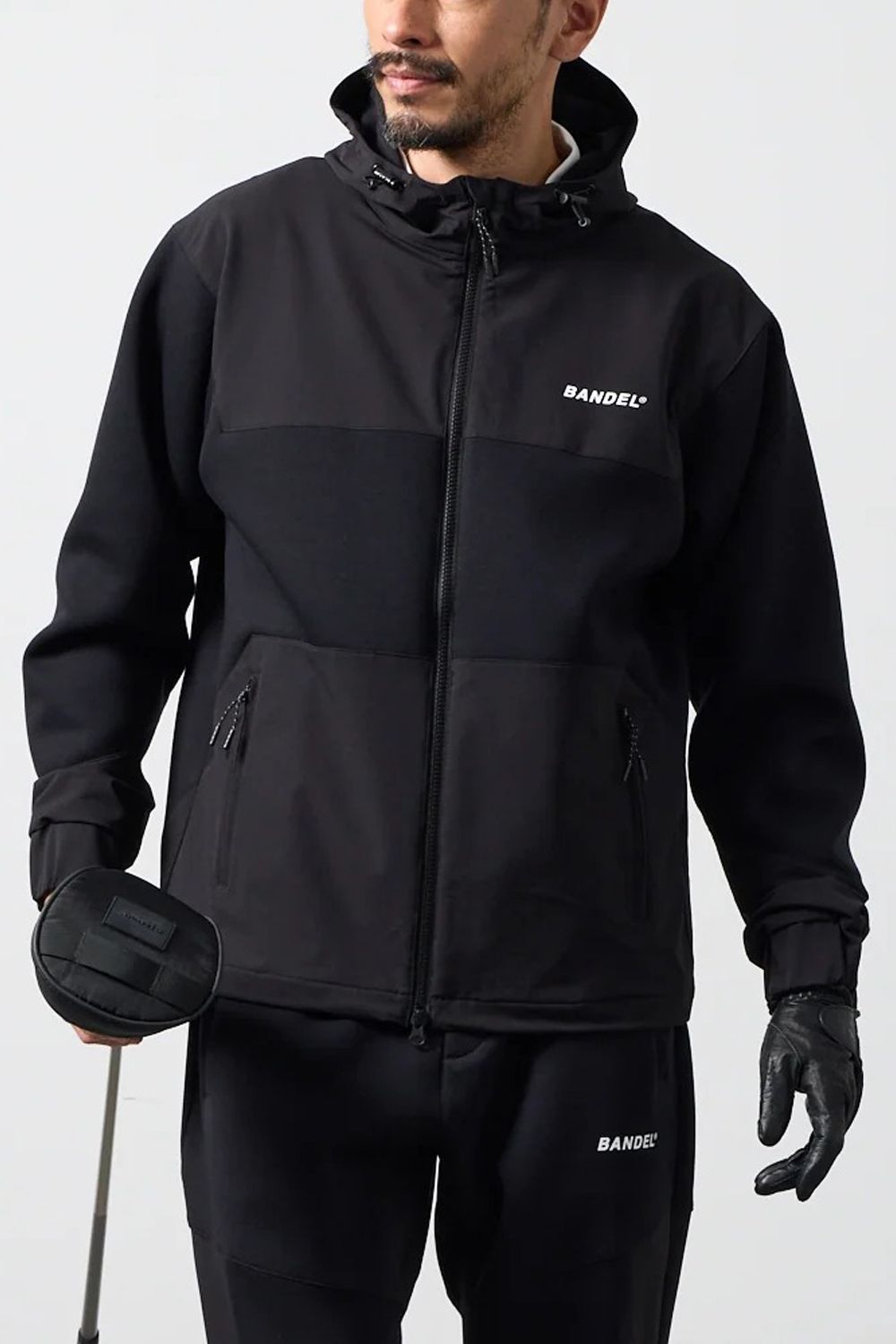 【26AW】 BONDING COMBINATION ZIP HOODIE / ボンディングコンビネーション ジップアップパーカー (ブラック/ブラック)