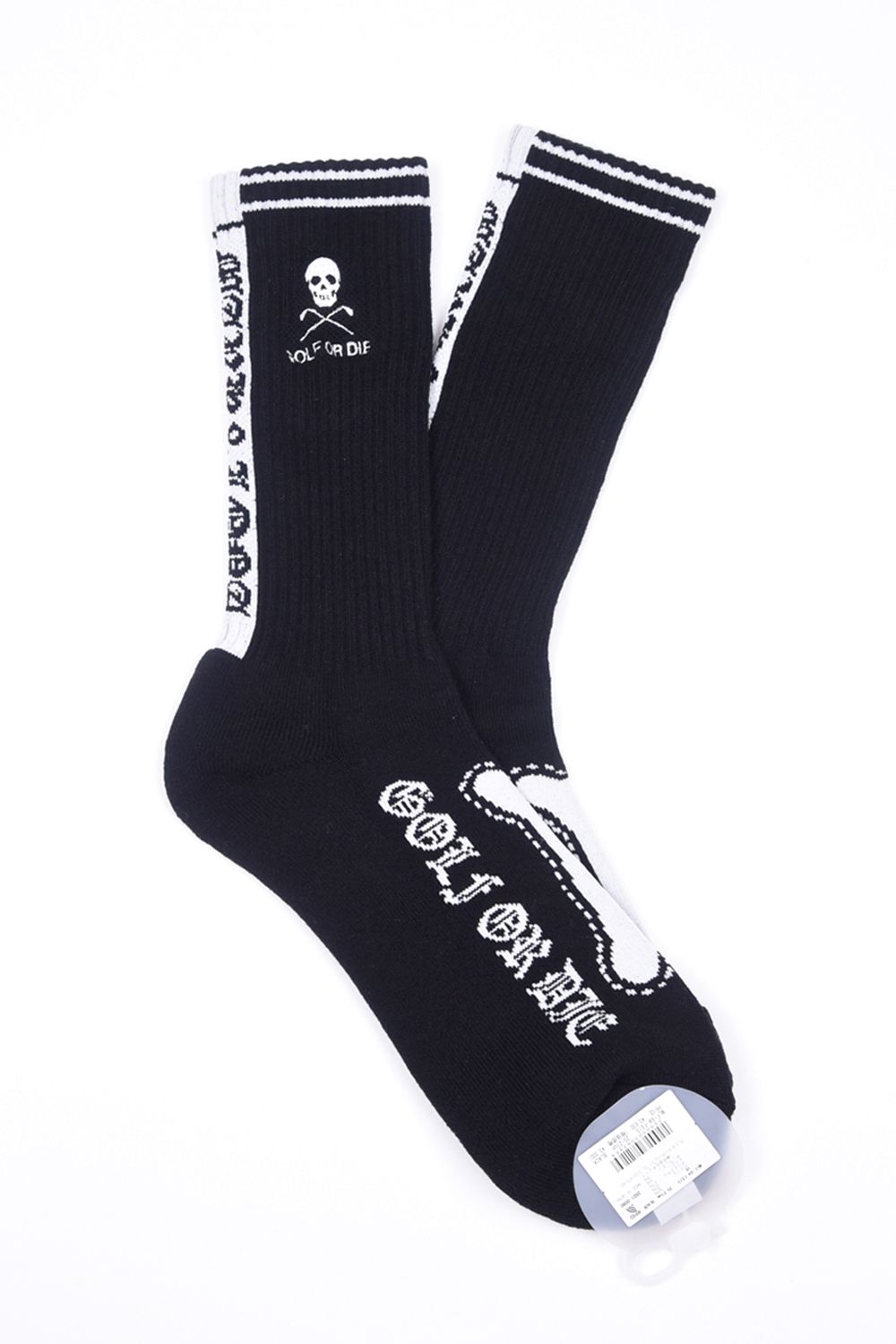 【26SS】 BONES CREW SOCKS / ボーングラフィック クルーソックス (ブラック)
