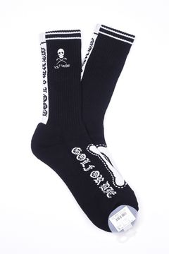 【26SS】 BONES CREW SOCKS / ボーングラフィック クルーソックス (ブラック)