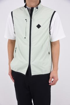 【26SS】 MEN'S POCKTABLE WIND VEST / 4WAYストレッチタフタ ポケッタブル ライトベスト (セージグリーン)