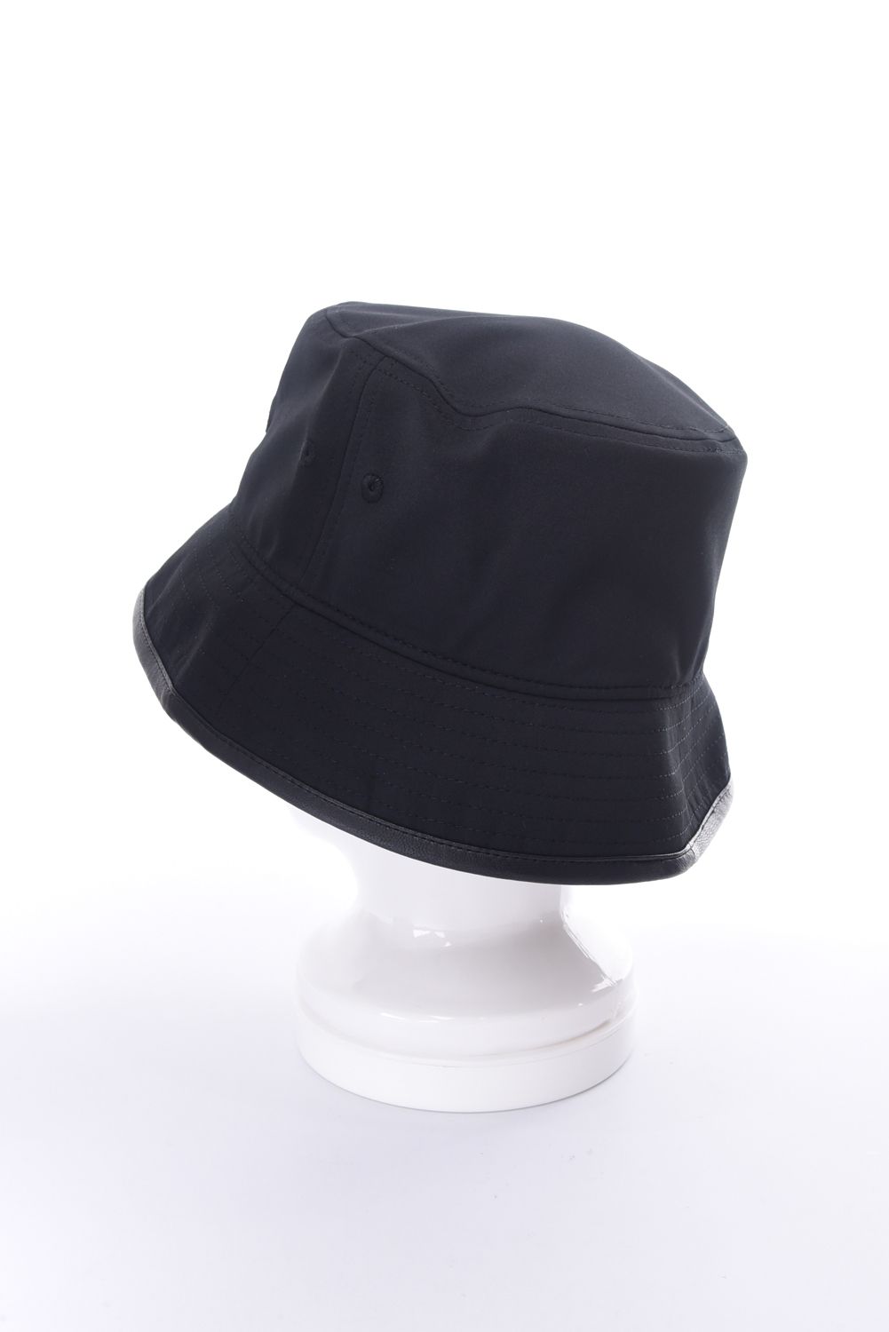 【26SS】 SYNTHETIC LEATHER BRIM BUCKET HAT / シンセティックレザーブリム バケットハット (ブラック)