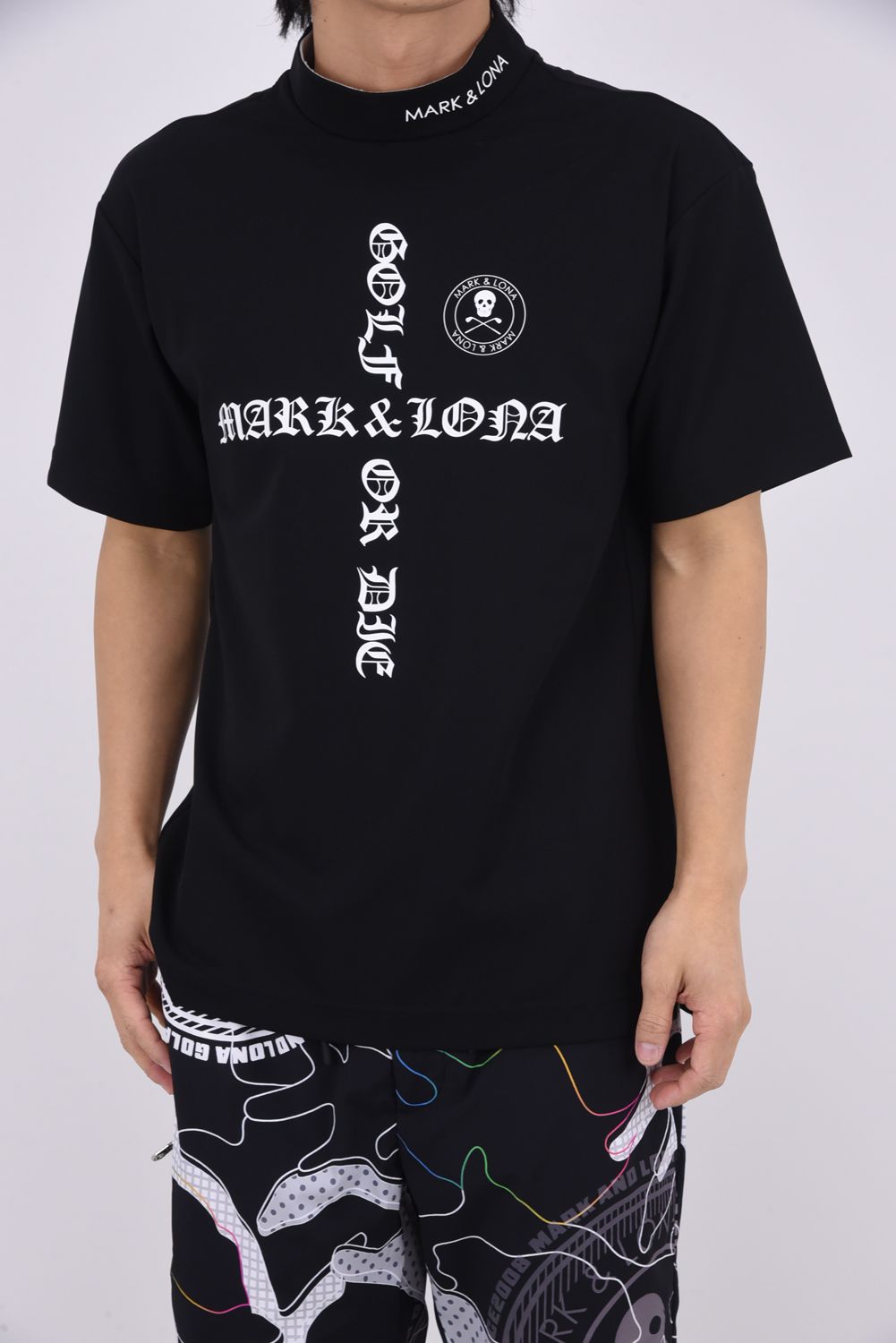 【26SS】 CROCE WAFFLE MOCK NECK TEE / ナイロンワッフル ブラックレターロゴ モックネックTシャツ (ブラック)