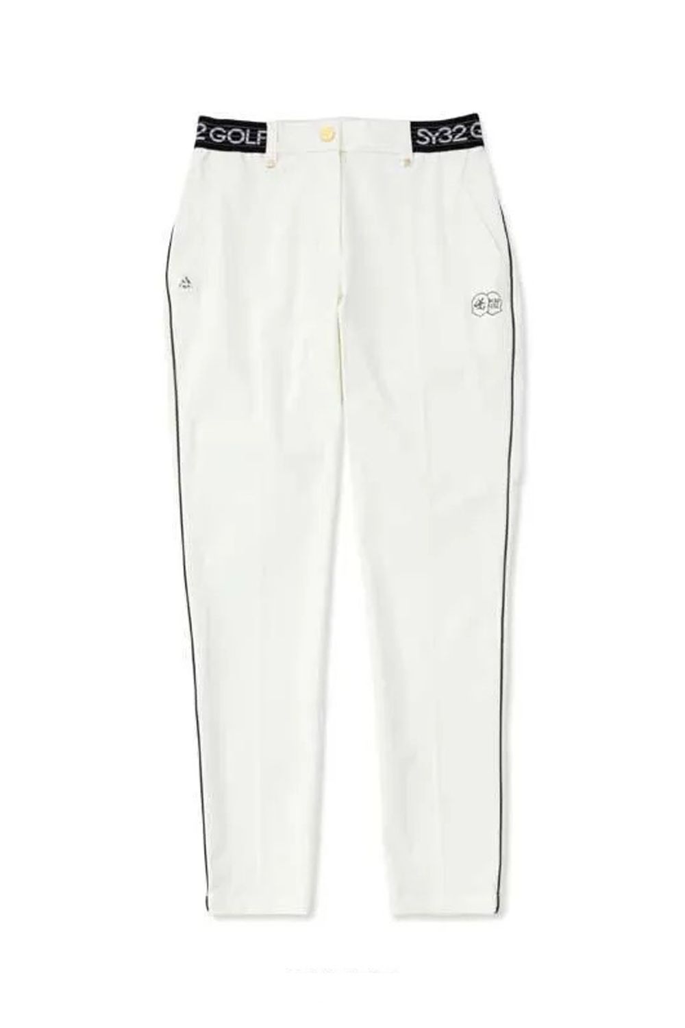 【26SS】【レディース】 MINI HERRINFBONE LONG PANTS / ミニヘリンボーン柄 ウエストゴムベルト ロングパンツ (ホワイト)*