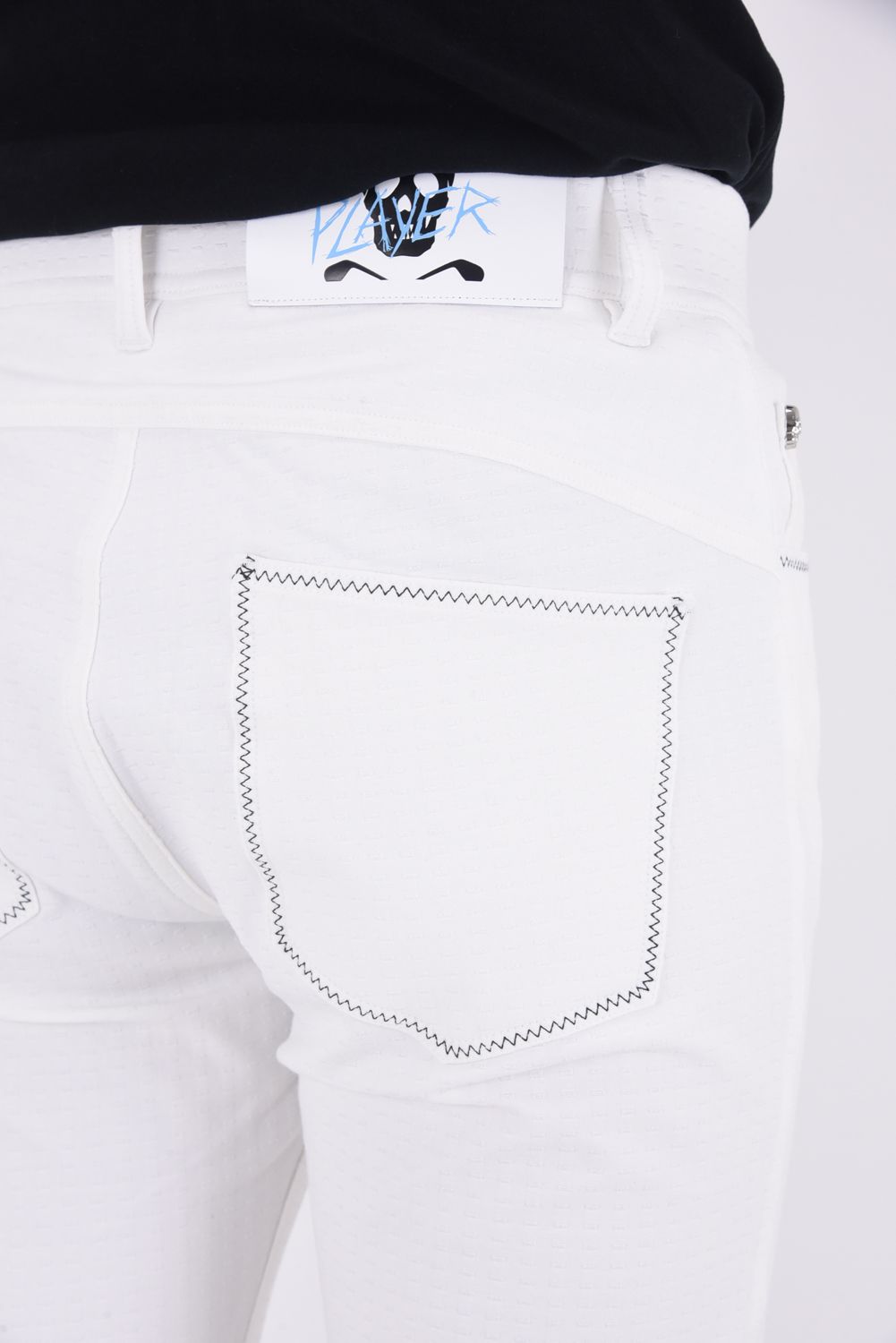 SLASH 4WAY STRETCH PANTS / ロゴ刺繍 5PKロングパンツ (ホワイト)