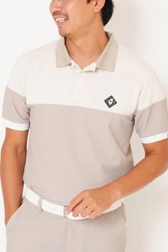 【26SS】 AIRY AWA POLO / ワッフル生地 異素材切り替え ポロシャツ (ベージュ)