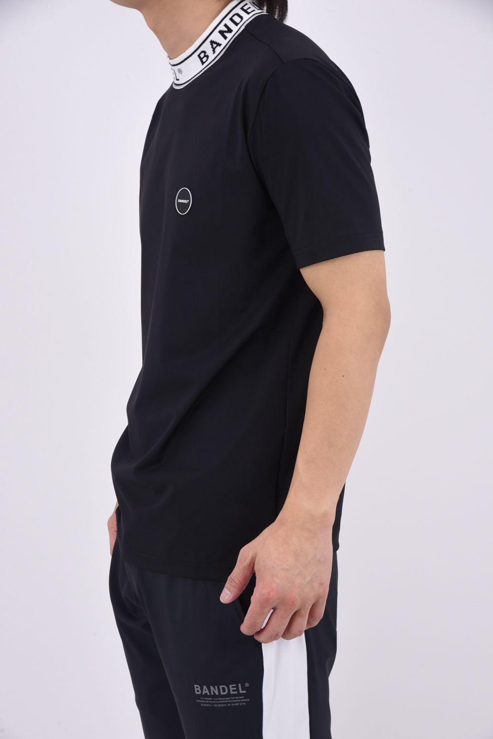 【26SS】 JACQUARD MOCK NECK / ジャガード織り モックネックTシャツ (ブラック)