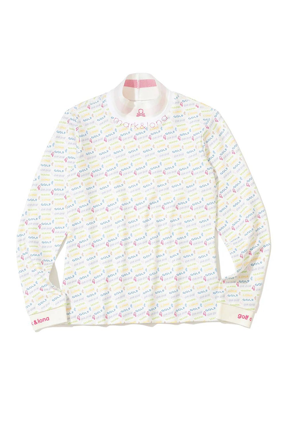 【2025AW】【レディース】 DÉPÊCHE HIGH NECK FLEECE SHIRT / マイクロフリース ジオメトリックパターン モックネックインナー (ホワイト)