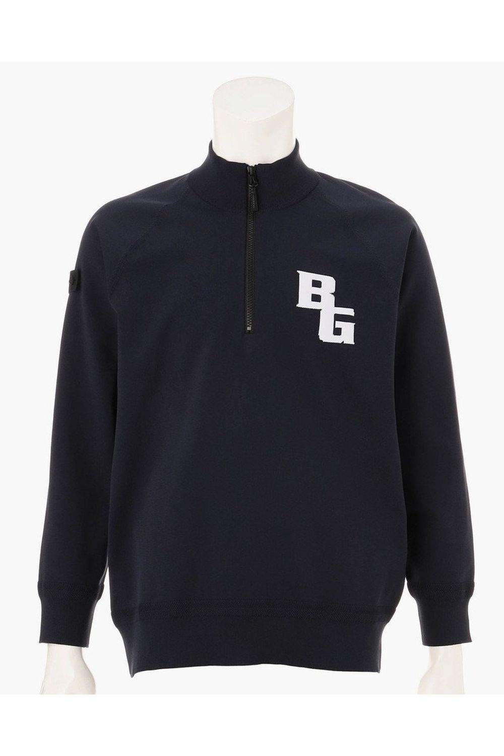 【26AW】 MEN’S PLANE KNIT HALFZIP / BGロゴ ハーフジップニット (ネイビー)