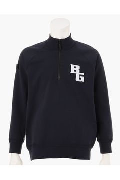【26AW】 MEN’S PLANE KNIT HALFZIP / BGロゴ ハーフジップニット (ネイビー)