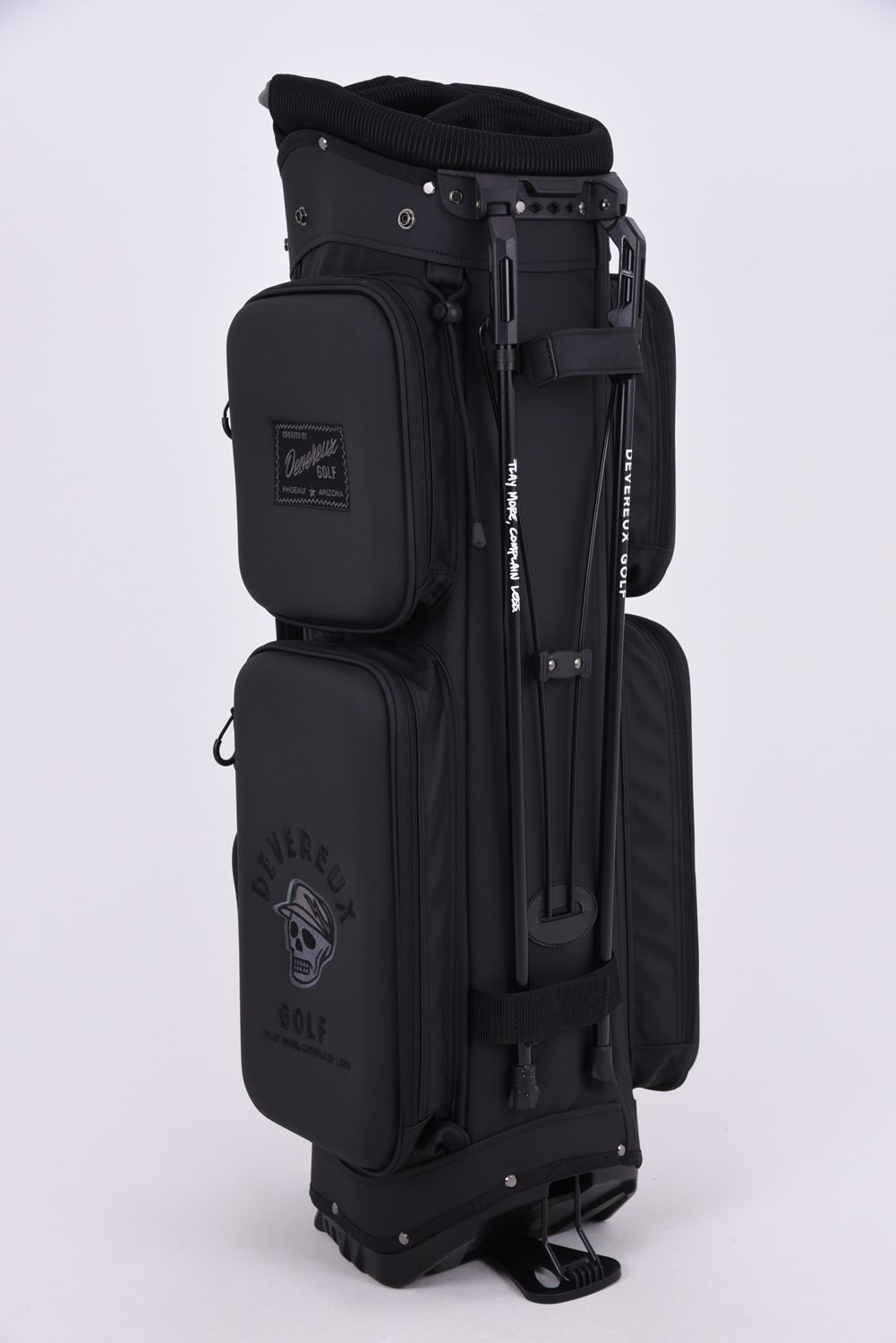 【26AW】 PIONEER TOWN Deep Side Pocket CADDIE BAG / ワントーンカラーロゴアソート スタンドタイプ キャディバッグ (ブラック)