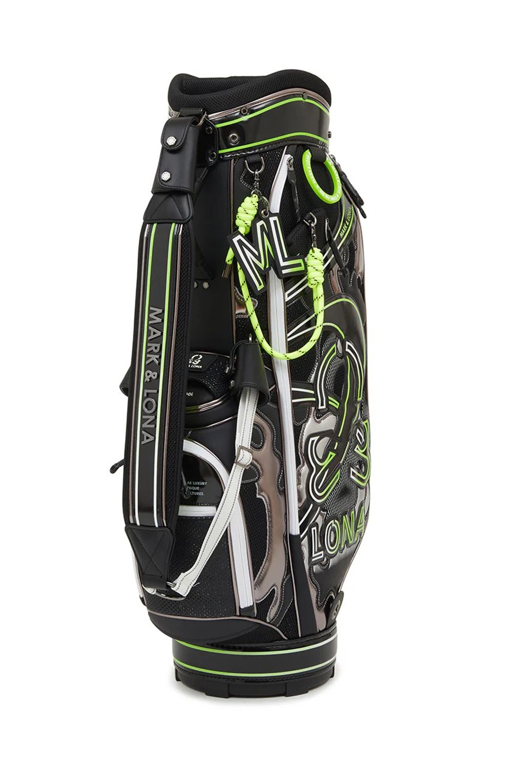 【26SS】【銀行振込・代金引換不可】【返品・交換不可】 NITRO CAMO PANELED CADDIE BAG / メッシュ生地 マルチカラー パッチワーク カートタイプ キャディバッグ (ブラック)