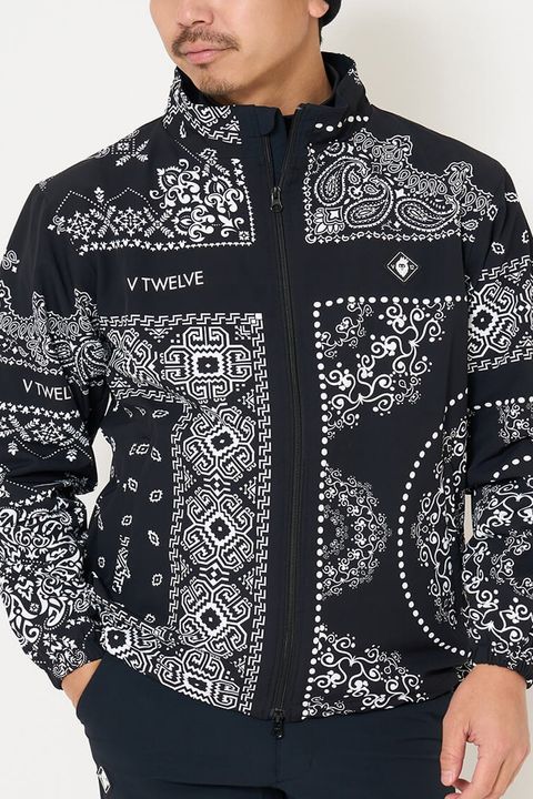 【26AW】 MOLD BAN JKT / バンダナ総柄 バックモールドロゴ ナイロンジャケット (ブラック)
