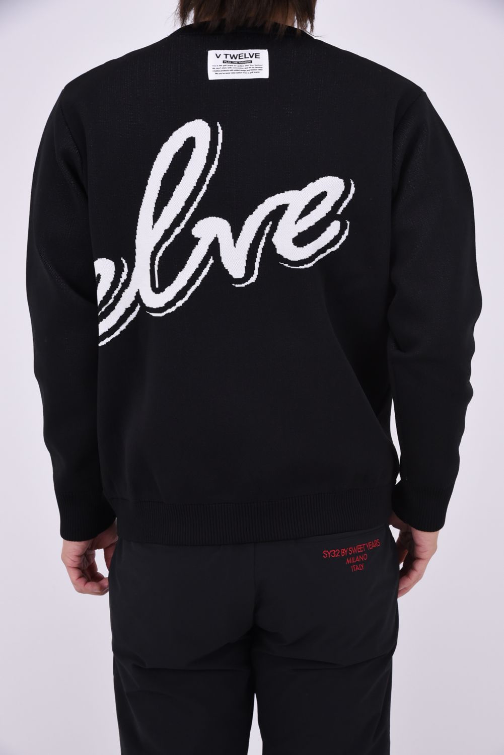 【26AW】 BIG HICKY KNIT / ビッグロゴ 防風裏地付き クルーネックニット (ブラック)