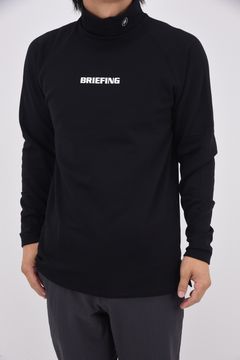 【25AW】 MEN’S WARM LS HIGHNECK / 裏起毛 ブランドロゴ モックネックTシャツ (ブラック)