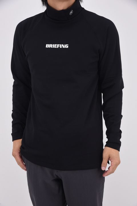 【25AW】 MEN’S WARM LS HIGHNECK / 裏起毛 ブランドロゴ モックネックTシャツ (ブラック)