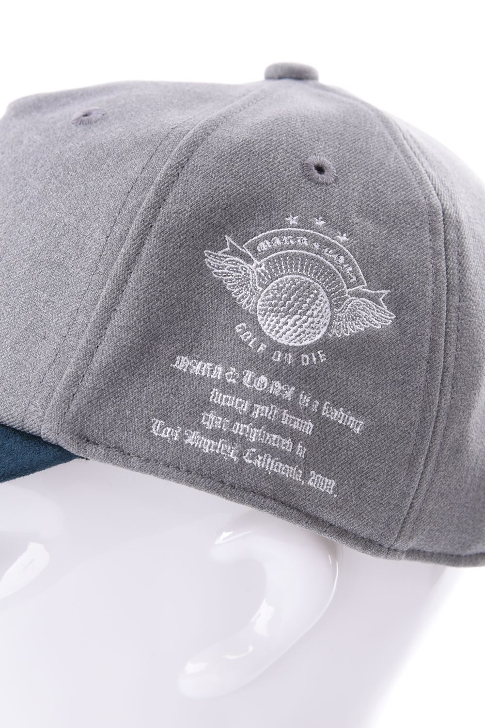 【26AW】 TRIUMPH SUEDE COMBO CAP / チャンピオンシップエンブレム バイカラー異素材 キャップ (シルバーグレー)