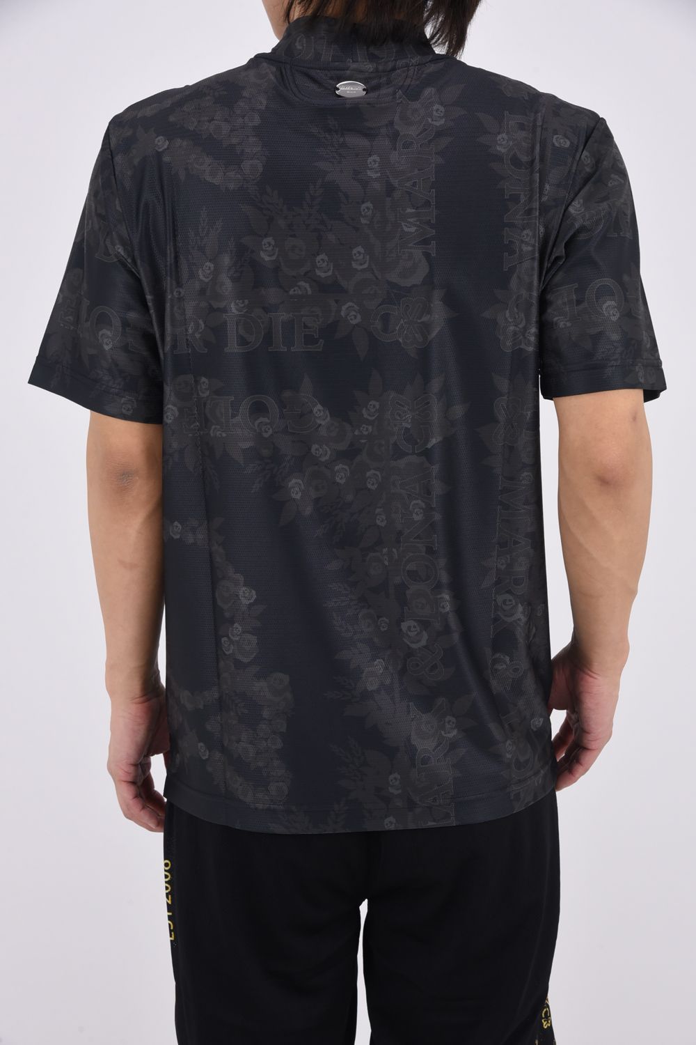【2026SS 木村拓哉さん着用 VOL.7】 CROCE SPECTRUM MOCK NECK / オープンメッシュ生地 スワロフスキー モックネックTシャツ (ブラック)